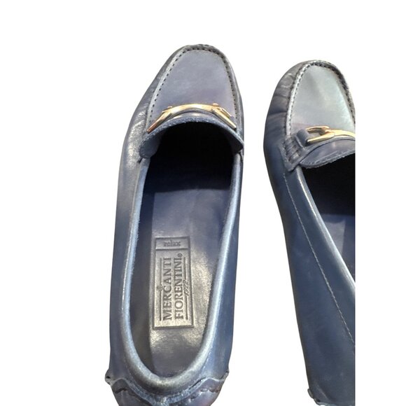 Mercanti Fiorentini Mens Blue Leather Slip-On Loafers Size 10M SKU8117 - Picture 13 of 15